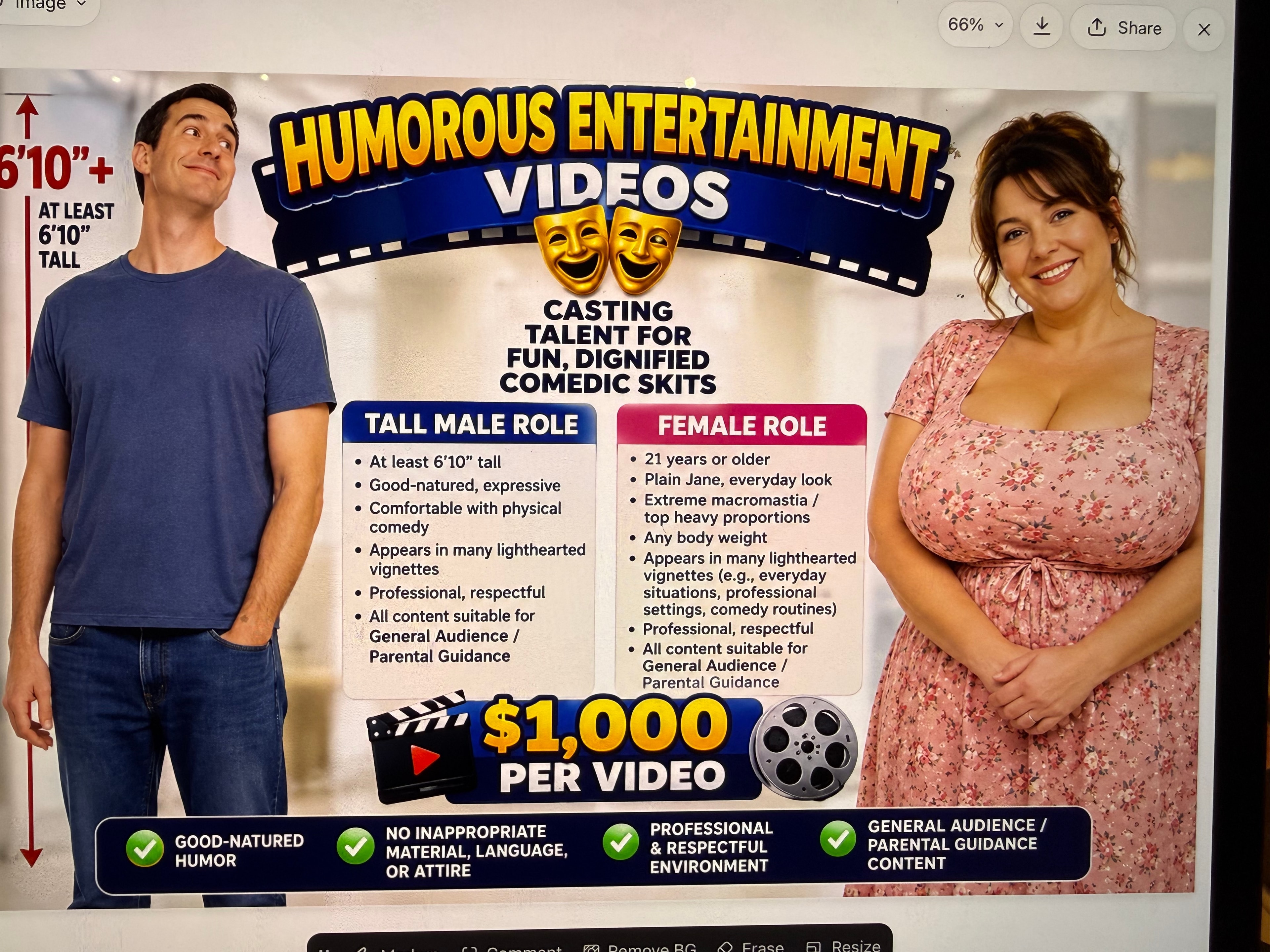 Casting flyer for Funny Videos 247